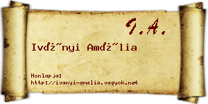 Iványi Amália névjegykártya